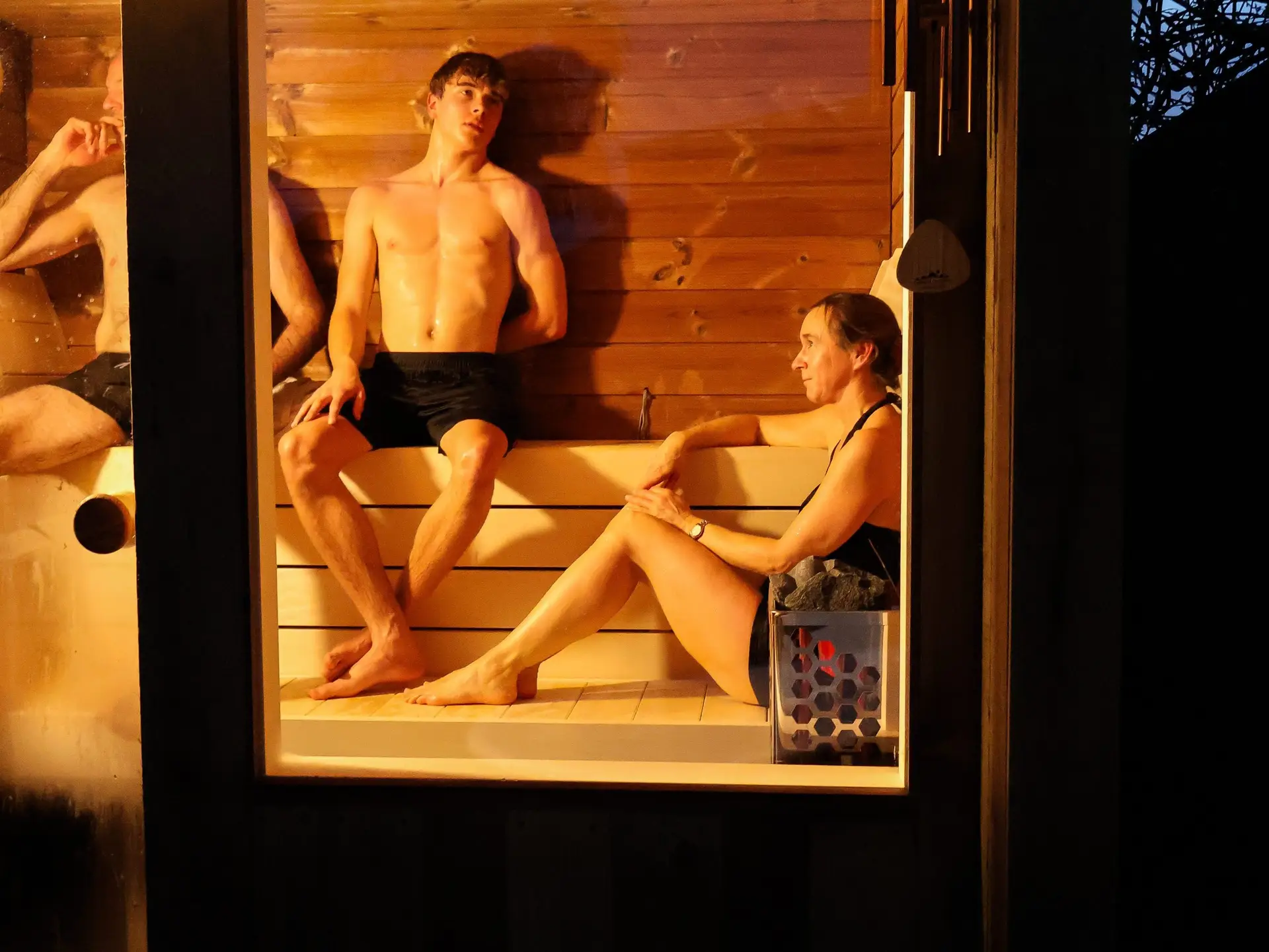 Enjoying sauna